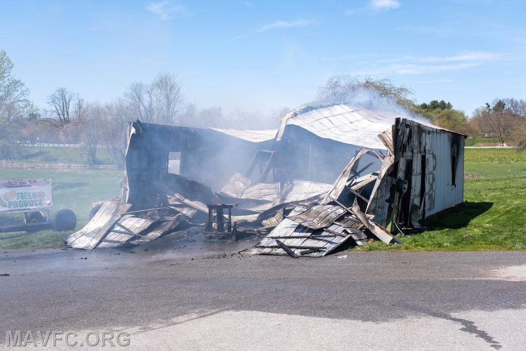Fire Heavily Damages Equipment Barn In Mt. Airy