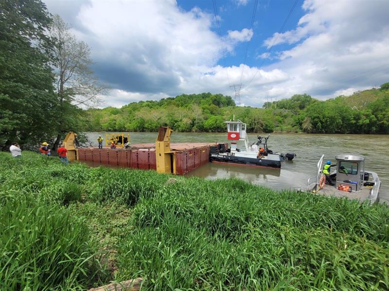 One Barge Pulled Away From Potomac River Dam