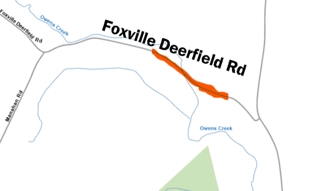 Part Of Foxville Deefield Rd To be Closed For About Three Weeks Starting July 1st.